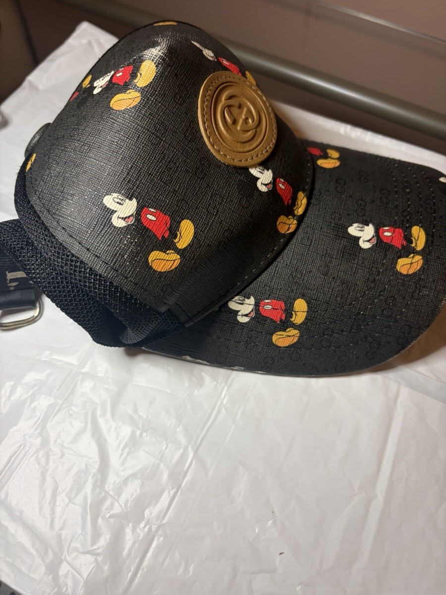 新品未使用貴重GUCCI×MICKEYコラボキャップ Gucci x Disney Mickey Mouse Black Red Yellow White Hat Unisex
