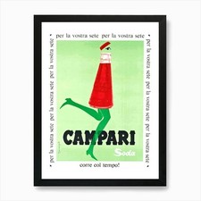 Vintage Campari Soda Art Print Framed Wall Art Poster Canvas Print Picture