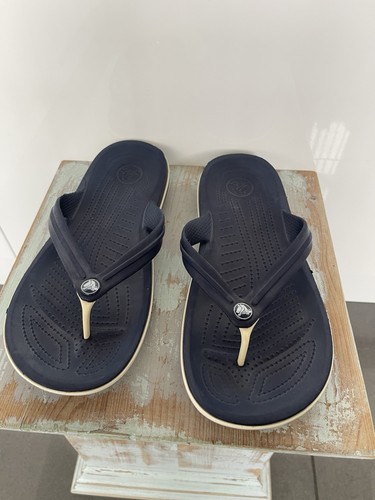 Men’s Crocs Flip Flops Size 10 Blue Genuine