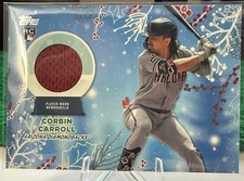 2023 Topps Holiday Relics #RC-CCA Corbin Carroll RC Rookie Card Memorabilia. rookie card picture
