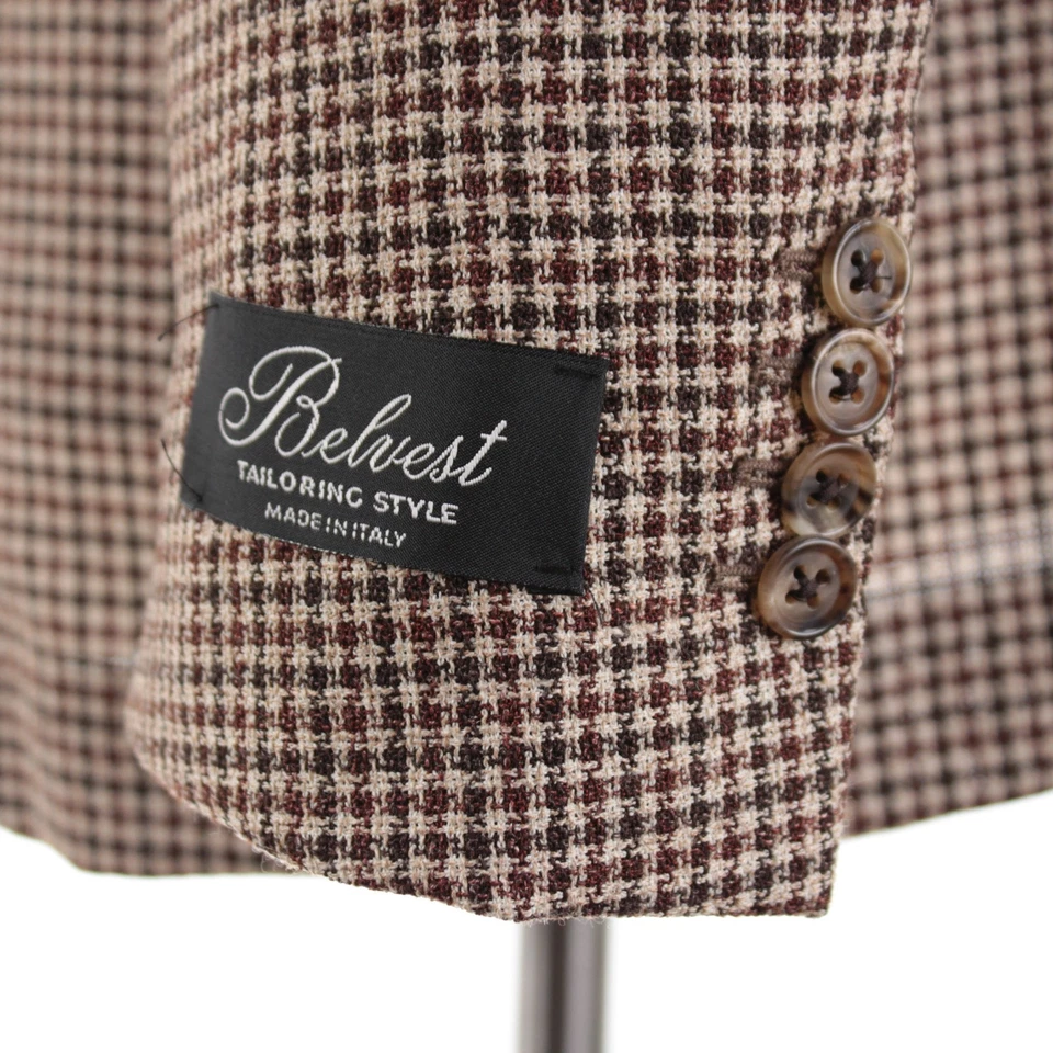 Abrigo deportivo Belvest nuevo con etiquetas mezcla de lana talla 60R (50R EE. UU.) a cuadros marrones Foto 3 de 4
