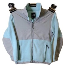 The North Face Kids XL Womens Small Denali Fleece Jacket Gray Mint Green