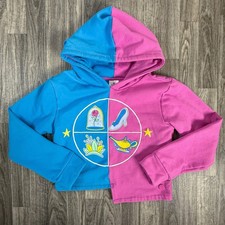 Disney Princess Hoodie Pink Blue Split Aladdin Belle Tiana Cinderella 11/12