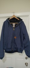 Carhartt Blue Canvas Thermal Lined Hooded Zip Jacket Size 2XL