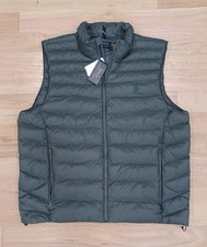 Polo Ralph Lauren Mens Sz XL Gray Packable Full Zip Puffer Jacket Vest NWT