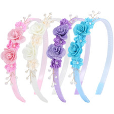 4PCS Headband for Girls, Flower Headbands Floral Hair Bands Hoops Accessories fo