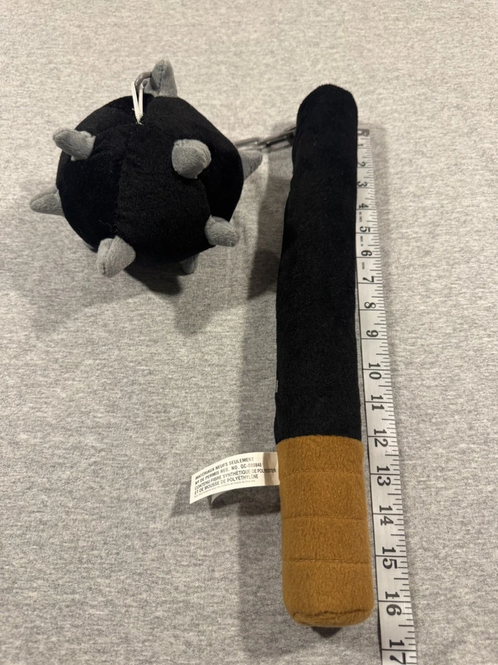 Disfraz de juguete divertido cadena bola con púas de felpa mayal medieval Halloween vikingo Foto 3 de 4