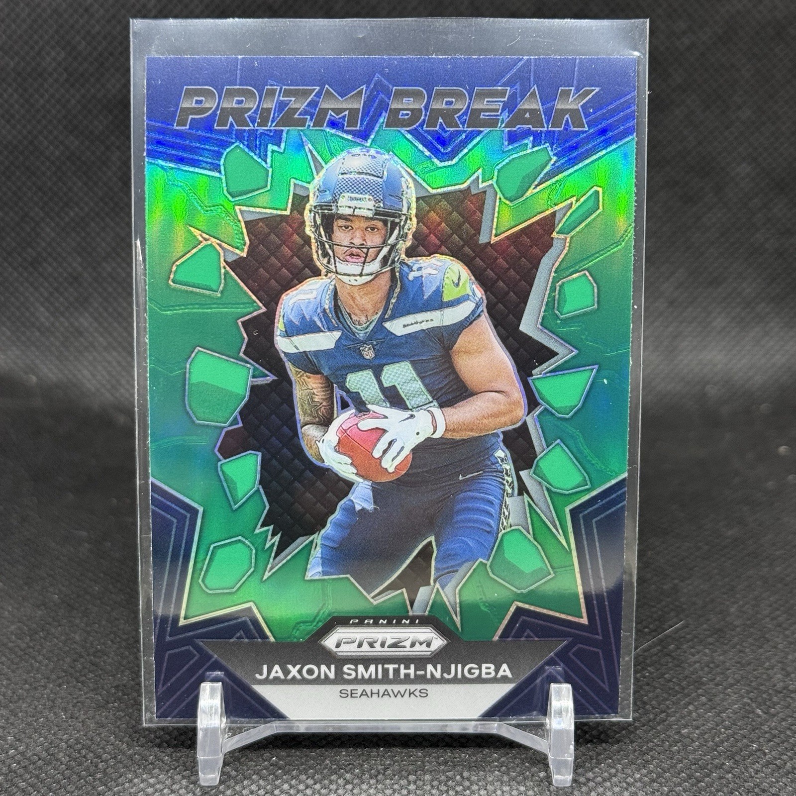2023 Panini Prizm Jaxon Smith-Njigba RC Prizm Break Green Prizm #PB-2 ~ Seahawks