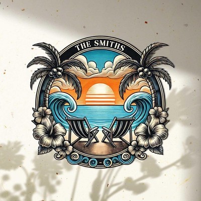 Custom Metal Beach House Sign, Tropical Ocean Sunset Wall Decor
