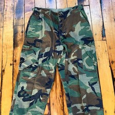 US Army Men's Medium Long 32x33 BDU Cargo Pants Combat Woodland Camo Vintage Y2K