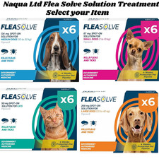 Naqua Ltd Flea Solve Solution Treatment  Spot Cat Fast Acting Immediate Reliefs