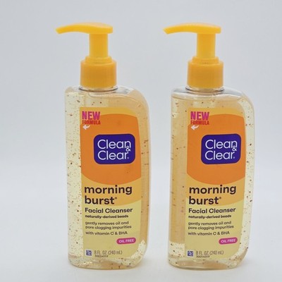 2x Clean & Clear Morning Burst Facial Cleanser Vitamin C + BHA Oil Free 8 Oz