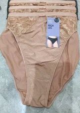 M&S Collection 3pk Wildblooms High Leg Knickers Size 20 RICH AMBER 