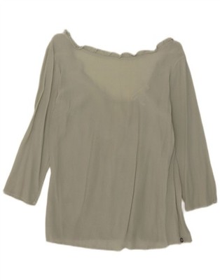 Ottod'Ame Damen 3/4-Arm Bluse Top UK 10 Small grün Seide DQ17