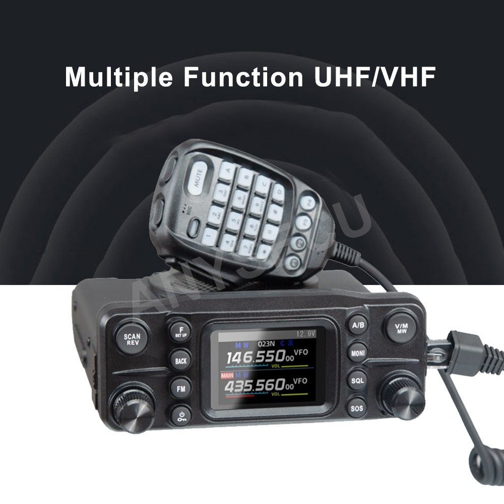 QYT AC-5880 50W Mobile Radio Dual Band UHF VHF 136~174 400-490 MHz Walkie Talkie