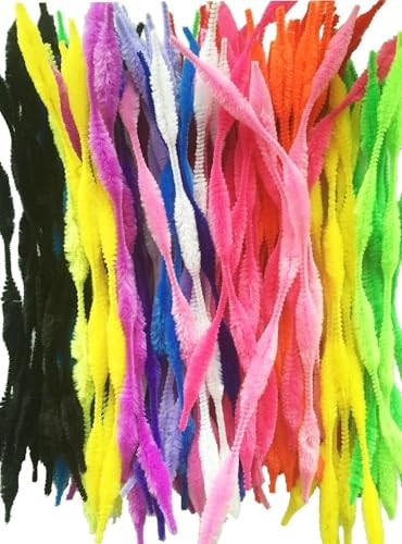 Lot De 100 Tiges Chenille Multicolores - Nettoyeurs De Tuyaux Fuzzy Bump - Loisirs Créatifs