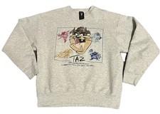 Vintage 1995 Warner Bros Studio Store Heather Gray Taz Sweatshirt Size Large