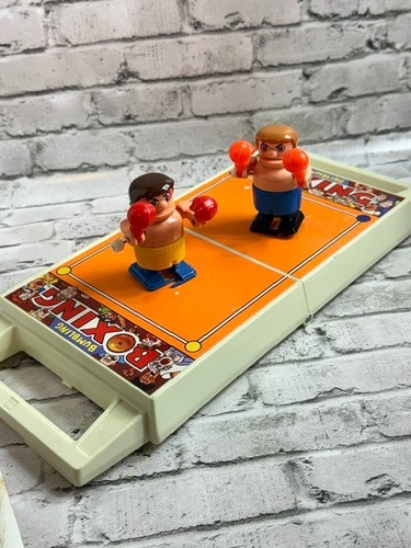 Vintage Tomy Bumbling Boxing 1980 Bandai Wind Up Toy Pocket Game Boxers Ring