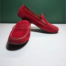 Polo Ralph Lauren Wes Suede Driving Loafers Mens 10.5D Red Penny Loafer