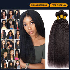 Yaki Straight Human Hair Weave Bundles 26-30 Inch Unprocessed Virgin Hair, Natur