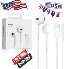 USB-C Type C Wired Headphones Earbuds for iPhone 16 15 Pro Max Plus, Samsung New