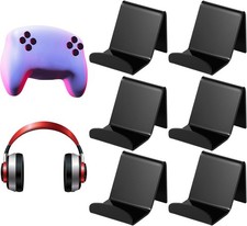 6 Pcs Headphone Wall Hangers Adhesive Gaming Headset Holder Hooks for Wall