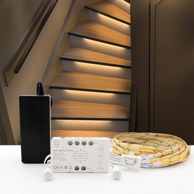 RWOFNIA Motion Sensor with Daylight Sync 12 Stairs, Warm White 3000K