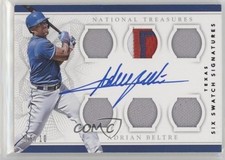 2016 National Treasures Six Swatch Signatures Black 6/10 Adrian Beltre Auto qf8