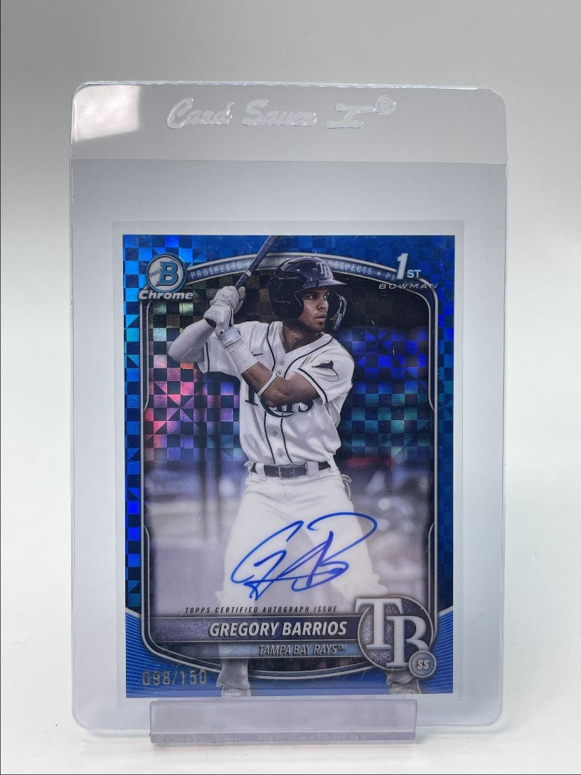 GREGORY BARRIOS 2025 BOWMAN CHROME 1ST AUTOGRAPH BLUE X-FRACTOR AUTO /150 Q2596