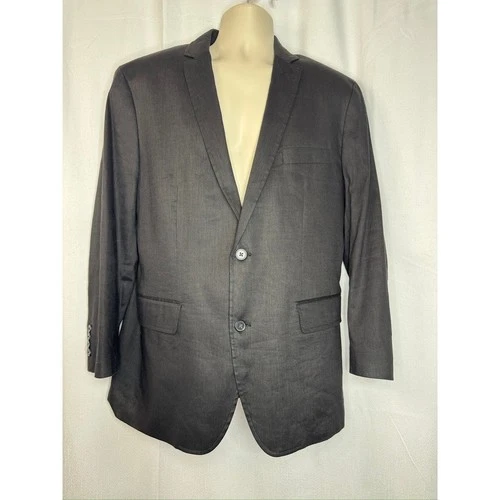 438. INC International Concepts Charcoal Linen Blend Blazer Sport Coat Size L - product listing photo