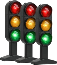 Toyvian 3Pcs Traffic Light Stoplight Model, 20X8Cm Signs Mini Pretend Play Lamp