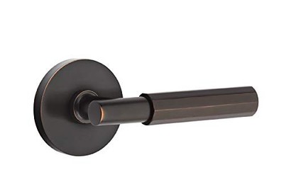 Emtek Select Privacy, Disk Rosette, T-Bar Stem, Faceted Handle US10B RH