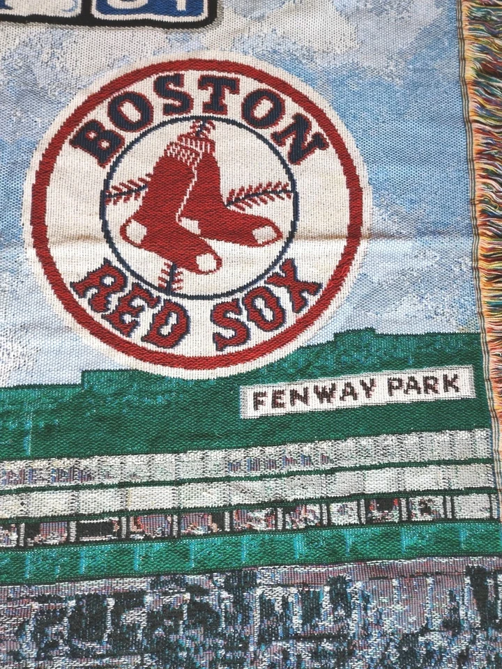 NUEVO SIN ETIQUETAS Boston Red Sox 2004 Serie Mundial Campeones Triple Tejido Manta Tiro 56×44 Foto 3 de 4