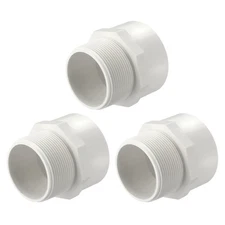 3Pcs 2" Pipe Fitting, SCH40 (Male Thread x SOC) NPT Male Thread Adapter