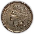 1906 Indian Head Cent Uncirculated UNC Coin #24634