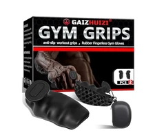 GaizHuizi Gym Grips Black Fitness Anti Slip Rubber Fingerless Gloves
