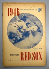 Boston Red Sox vs Philadelphia Athletics April 21st 1946 Official Scorecard
