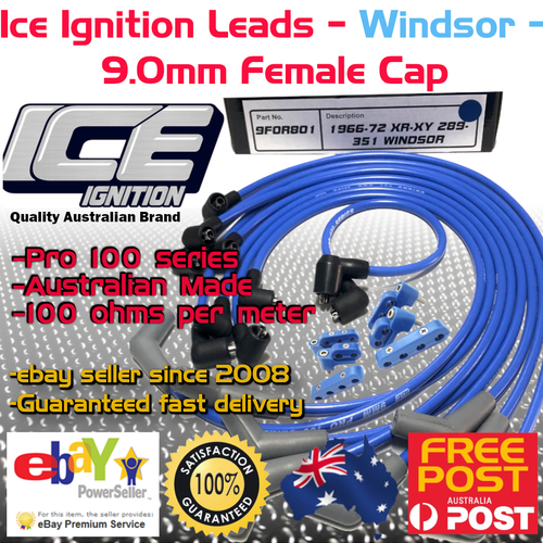 ICE Ignition Pro 100 9 mm Leads; early Ford Windsor V8's