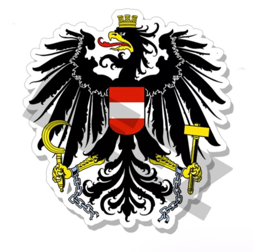 Austria Coat of Arms Vinyl Stickers - Indoor Outdoor Austrian Crest Emblem Flag - Foto 1 di 2