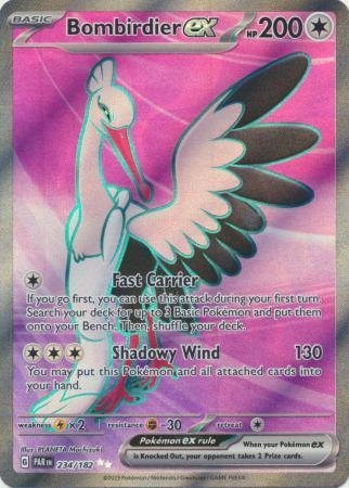 BOMBIRDIER EX 234/182 PARADOX RIFT POKEMON (ULTRA RARE FULL ART, NM)
