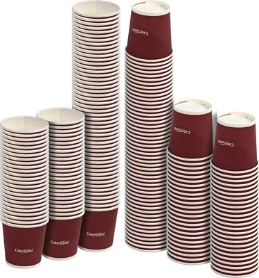 CATERGOLD Paper Cups 4oz Disposable Paper Cup For Hot and Cold Drinks Single Wall