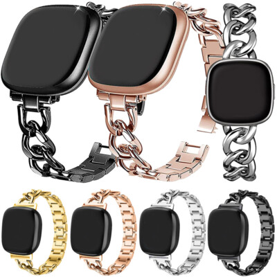 Cowboy Stainless Steel Metal Band for Fitbit Versa Sense Smart Watch  Strap