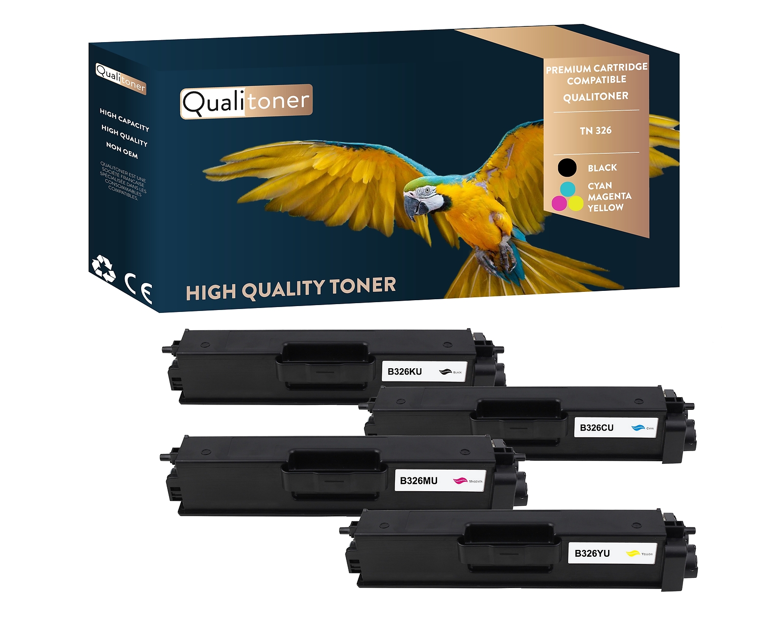 Toners Brother TN326 QUALITONER pack de 4 cartouches noir et couleurs