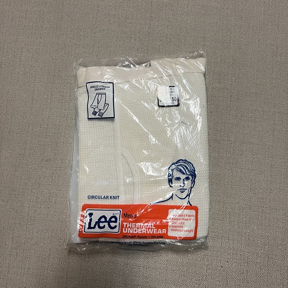 Vintage Lee Thermal Underwear Mens L 70s 80s NOS Long John’s eBay