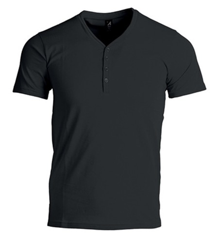 T-SHIRT MAGLIA S - M - L - XL uomo moda con bottoni aderente mezza manica  fit | eBay