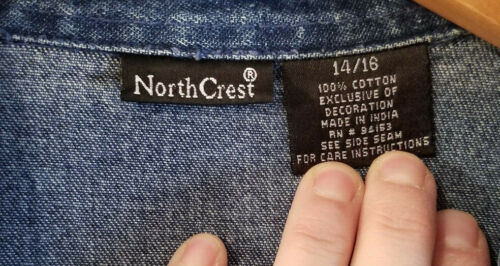 NorthCrest Jean Jacket with Decorative Leaves Women's 14/16 - Picture 4 of 9