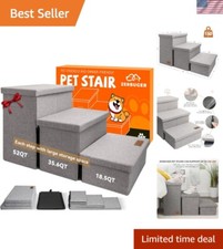 Sturdy Folding Pet Steps for Dogs  Cats - 200 lbs Capacity with Storage