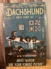 Dachshund Bathroom/Tub/Home Themed 12"x8" Tin Decor Sign NEW