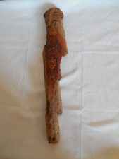 Hand carved wood folk art Indian head wall plaque signed
