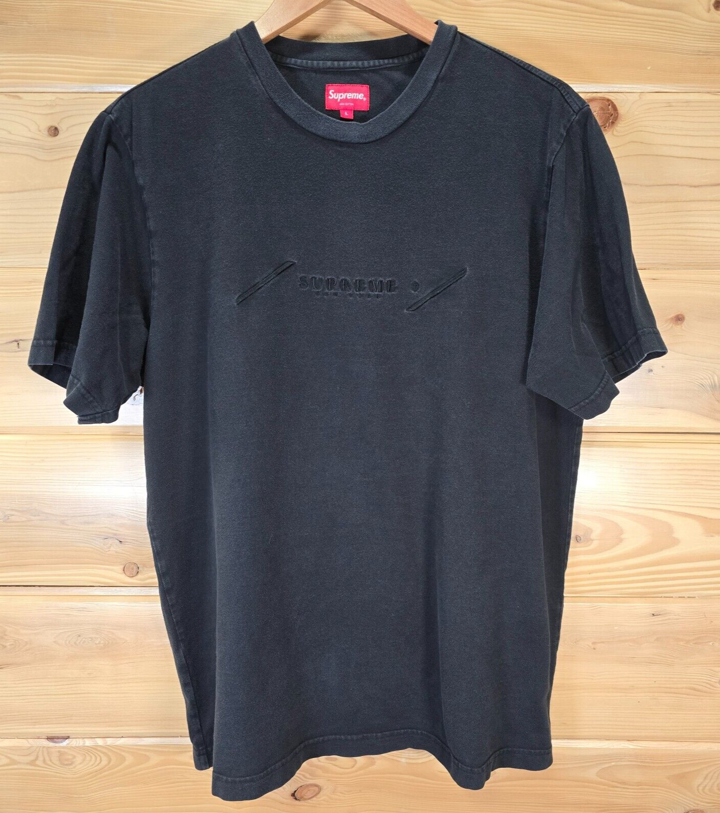 Supreme T Shirt Men Size Large Black Fade Embroider